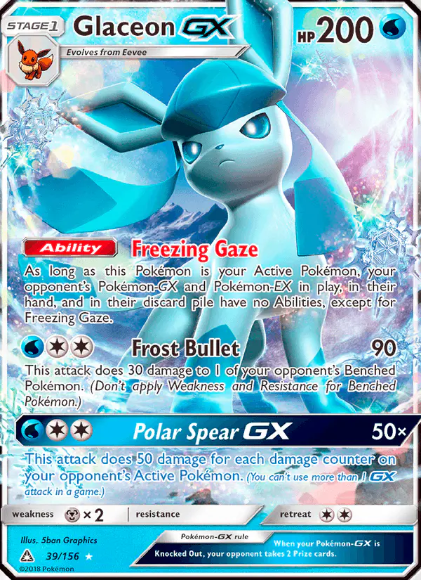 Carta Glaceon GX 39/156 de Ultra Prism