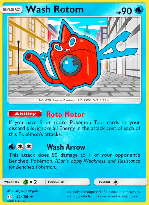 Carta Wash Rotom 40/156 de Ultra Prism