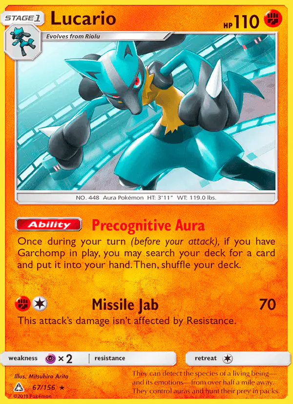 Carta Lucario 67/156 de Ultra Prism