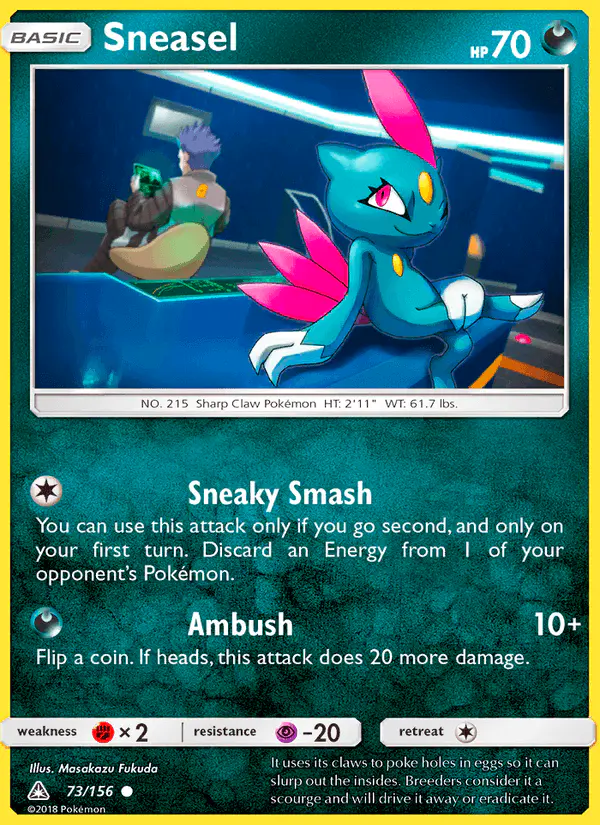 Carta Sneasel 73/156 de Ultra Prism