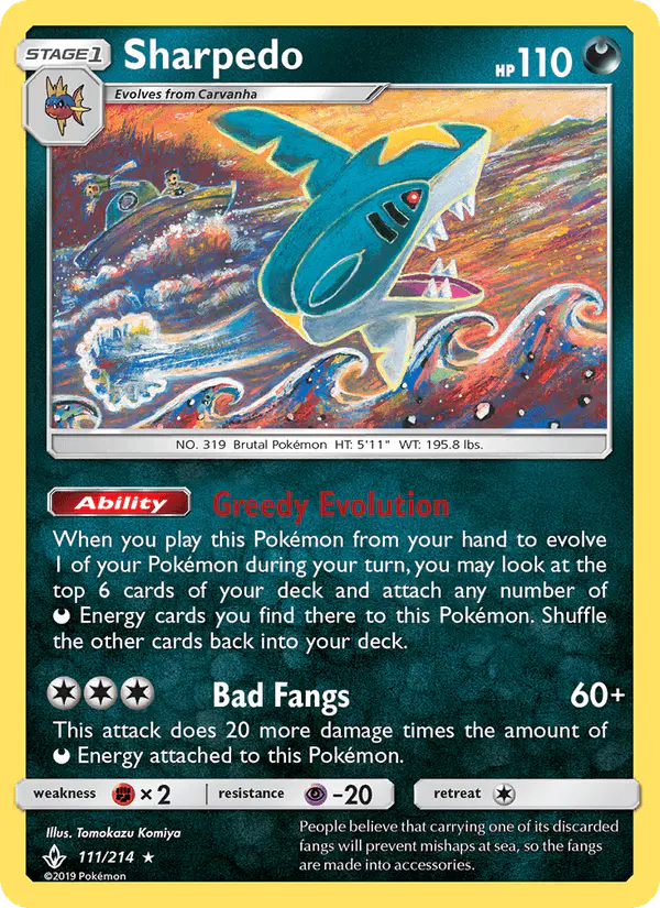 Carta Sharpedo 111/214 de Unbroken Bonds