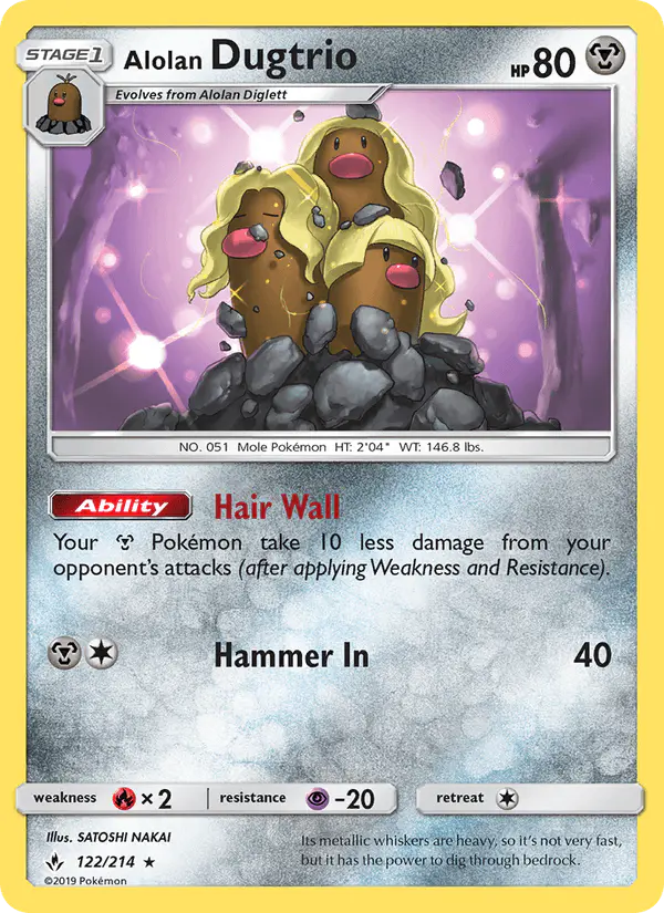 Carta Alolan Dugtrio 122/214 de Unbroken Bonds