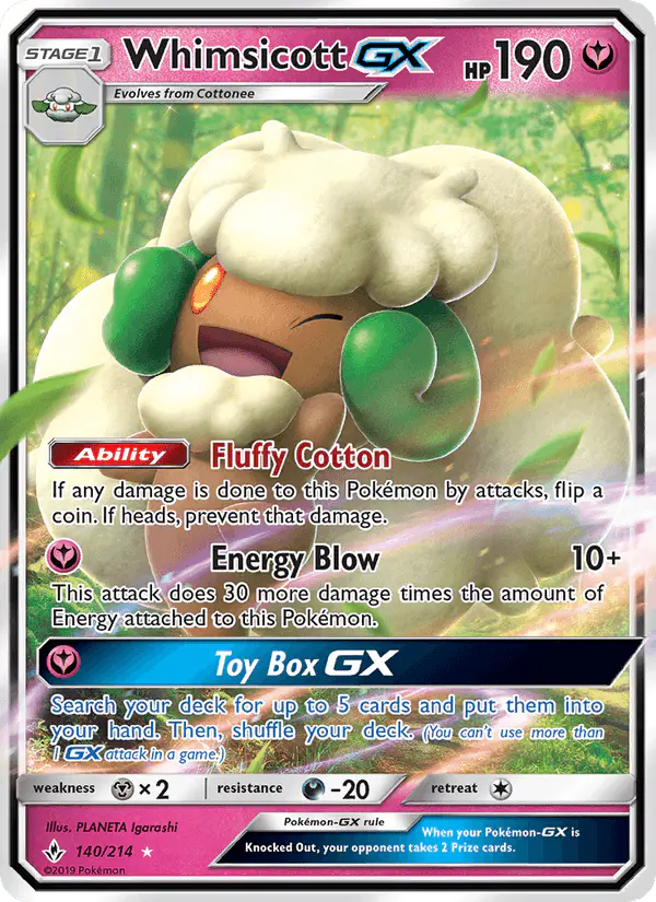 Carta Whimsicott GX 140/214 de Unbroken Bonds