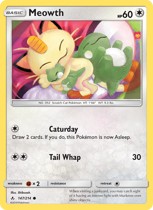 Carta Meowth 147/214 de Unbroken Bonds