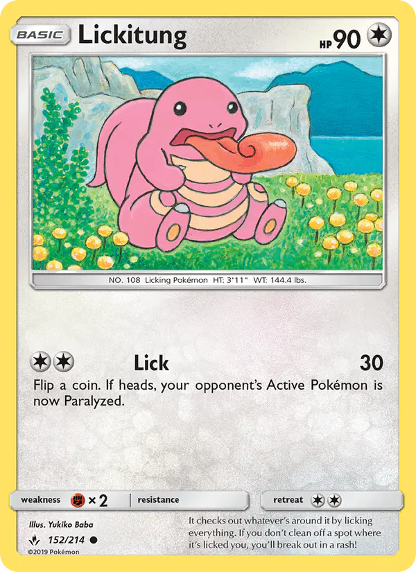 Carta Lickitung 152/214 de Unbroken Bonds