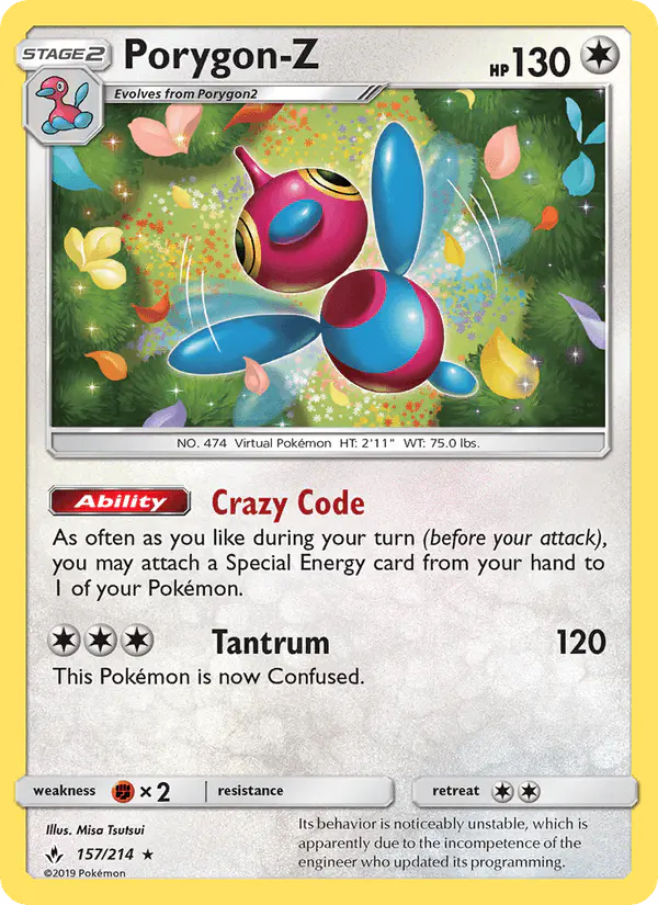 Carta Porygon-Z 157/214 de Unbroken Bonds