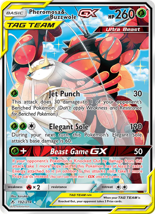 Carta Pheromosa & Buzzwole GX 192/214 de Unbroken Bonds