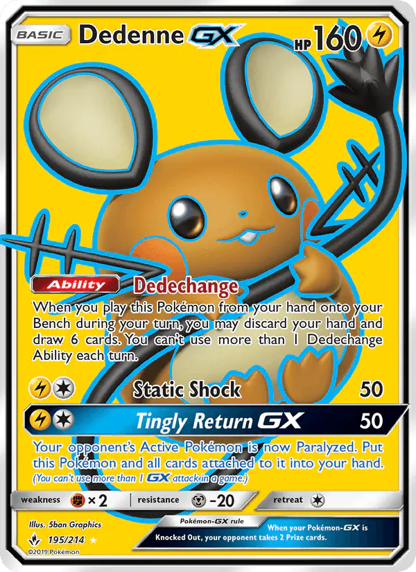 Carta Dedenne GX 195/214 de Unbroken Bonds