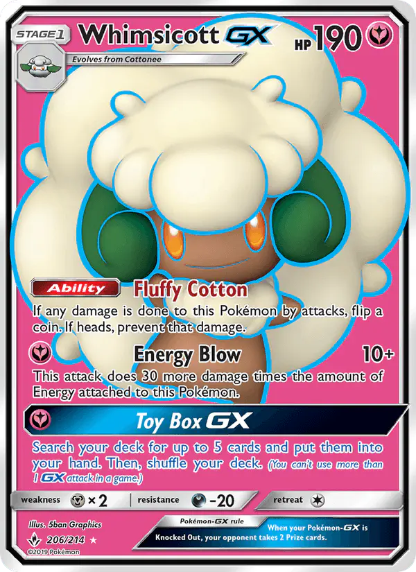 Carta Whimsicott GX 206/214 de Unbroken Bonds