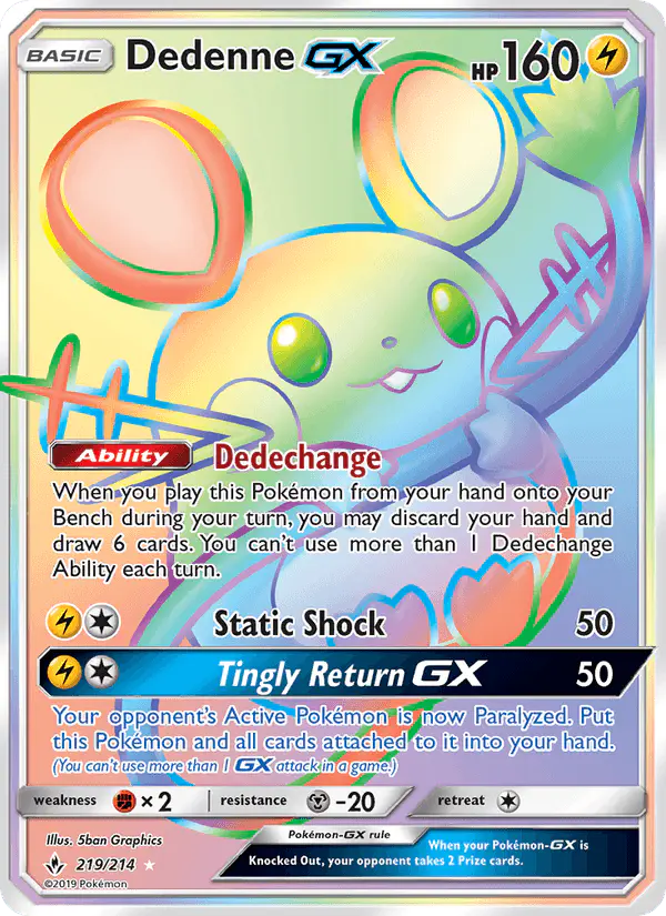 Carta Dedenne GX 219/214 de Unbroken Bonds