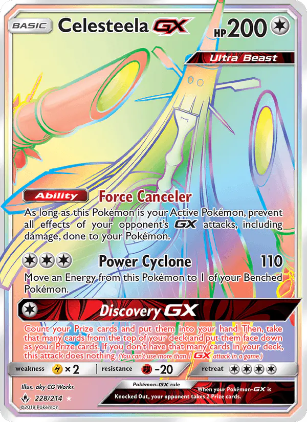 Carta Celesteela GX 228/214 de Unbroken Bonds