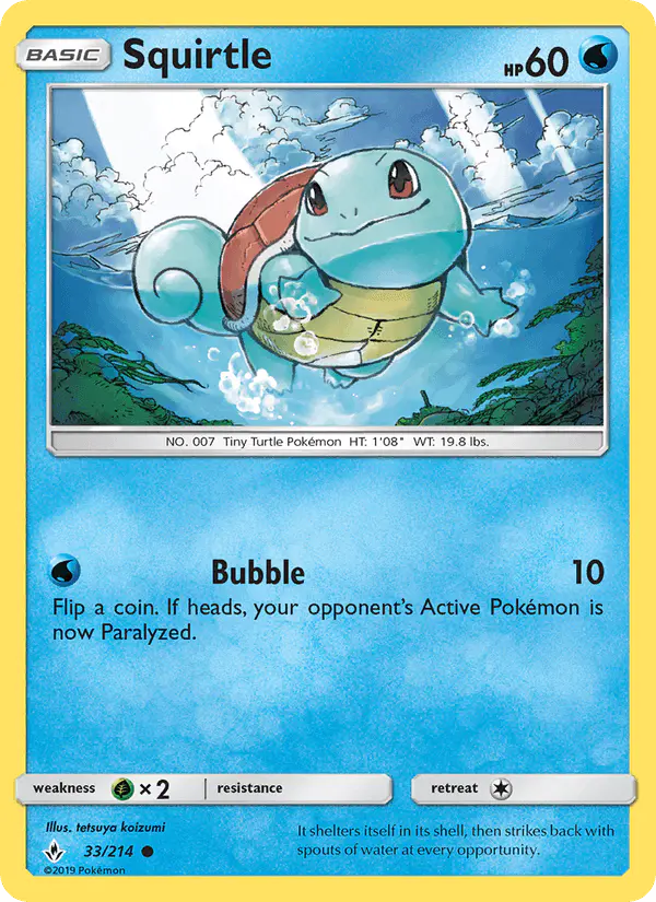 Carta Squirtle 33/214 de Unbroken Bonds