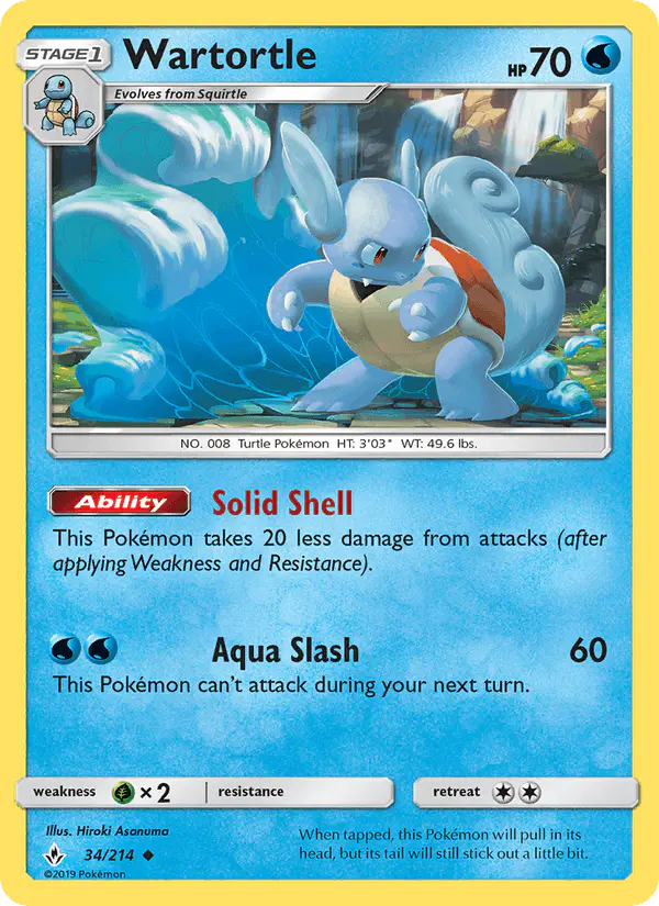 Carta Wartortle 34/214 de Unbroken Bonds