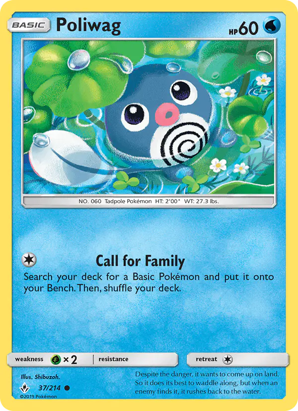 Carta Poliwag 37/214 de Unbroken Bonds