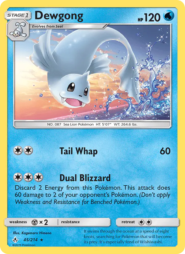 Carta Dewgong 45/214 de Unbroken Bonds