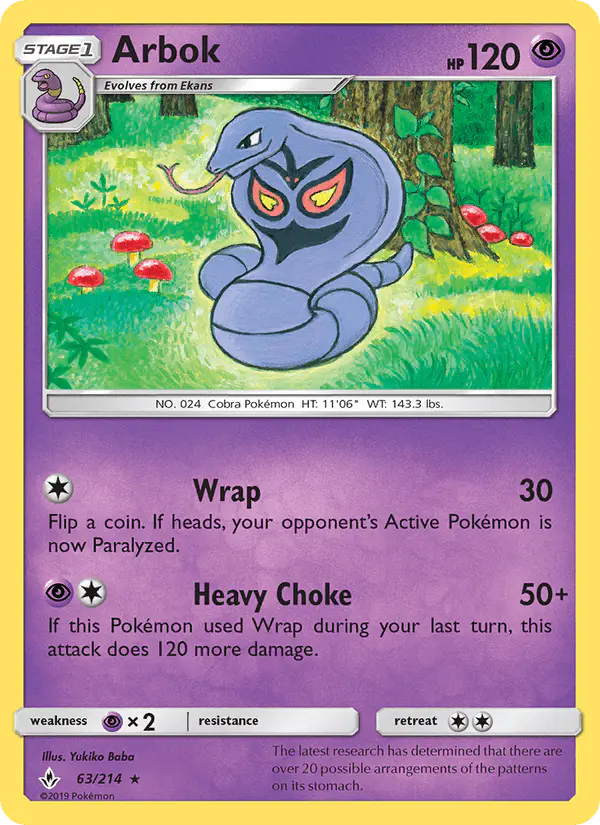 Carta Arbok 63/214 de Unbroken Bonds
