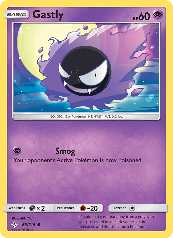Carta Gastly 68/214 de Unbroken Bonds