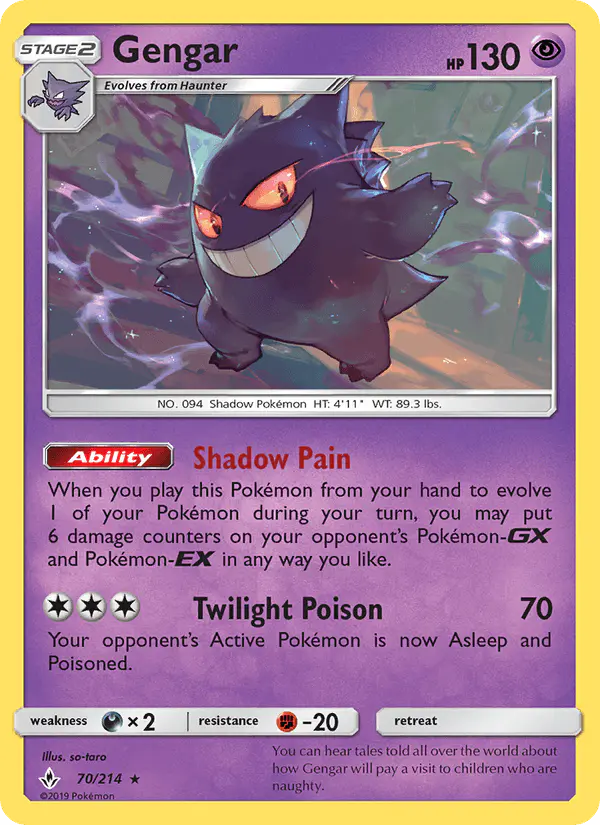 Carta Gengar 70/214 de Unbroken Bonds