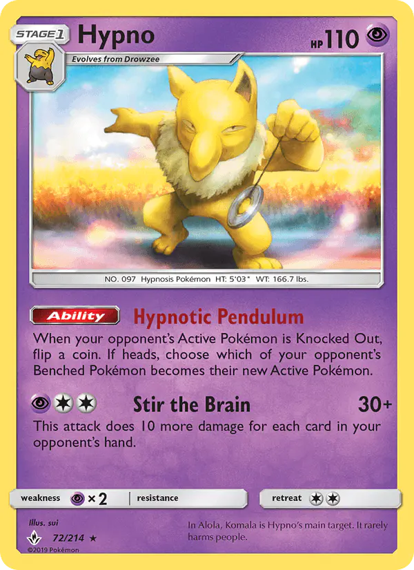 Carta Hypno 72/214 de Unbroken Bonds