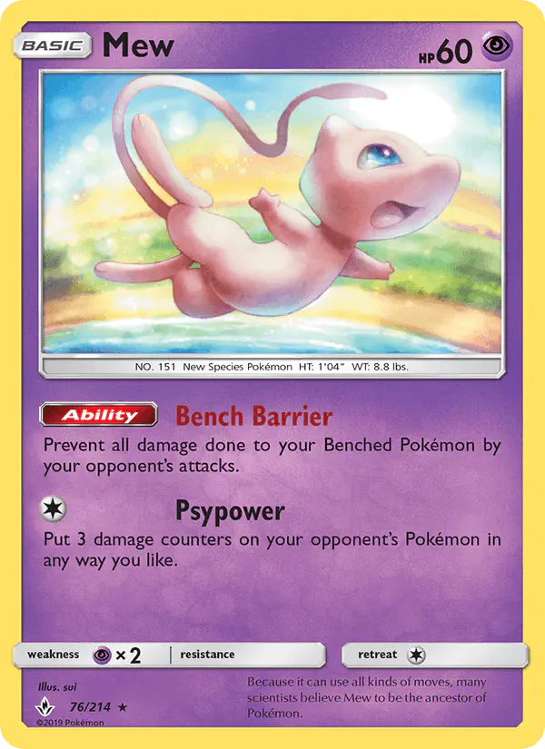 Carta Mew 76/214 de Unbroken Bonds