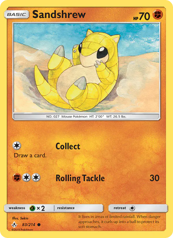 Carta Sandshrew 83/214 de Unbroken Bonds