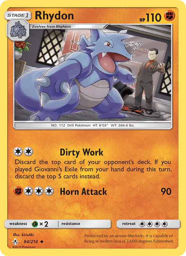Carta Rhydon 94/214 de Unbroken Bonds