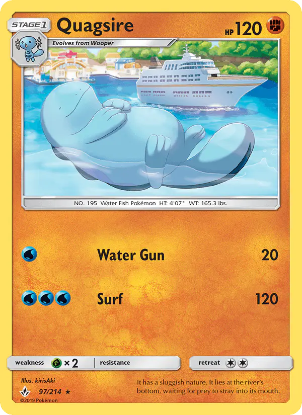 Carta Quagsire 97/214 de Unbroken Bonds