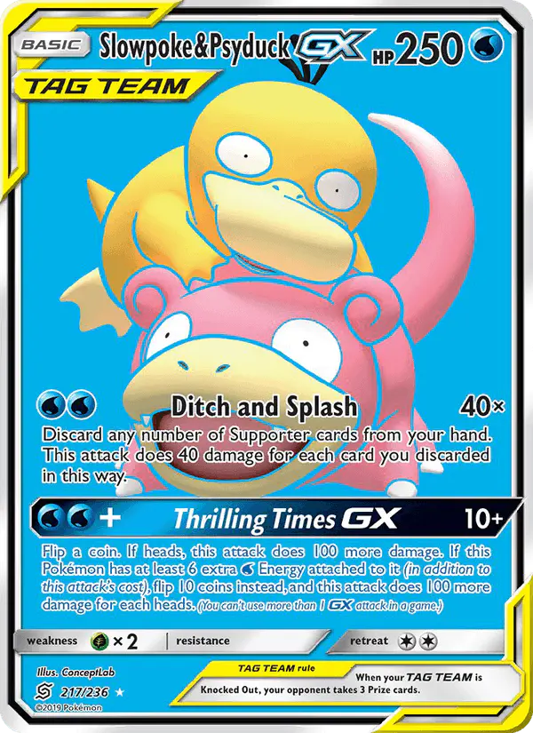 Carta Slowpoke & Psyduck GX 217/236 de Unified Minds