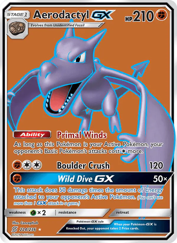 Carta Aerodactyl GX 224/236 de Unified Minds