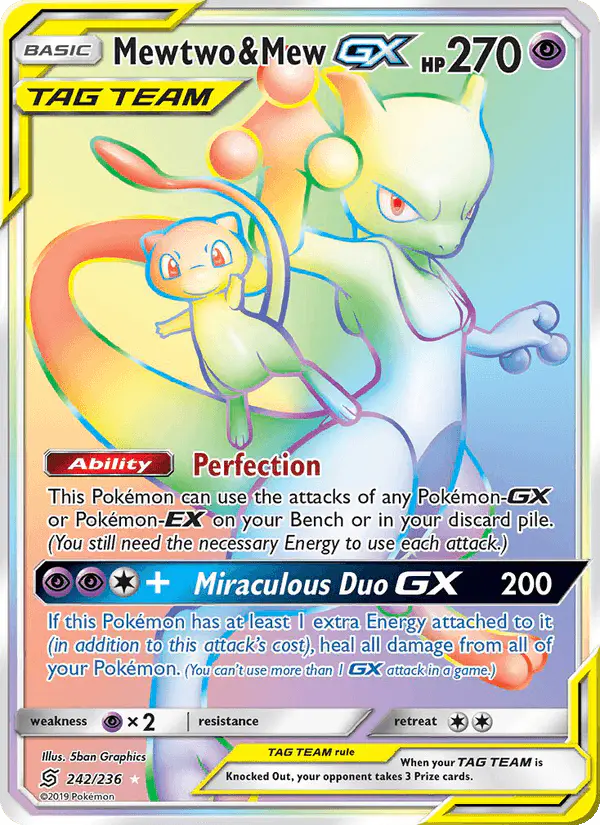 Carta Mewtwo & Mew GX 242/236 de Unified Minds