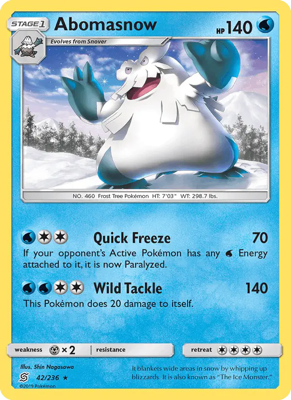 Carta Abomasnow 42/236 de Unified Minds