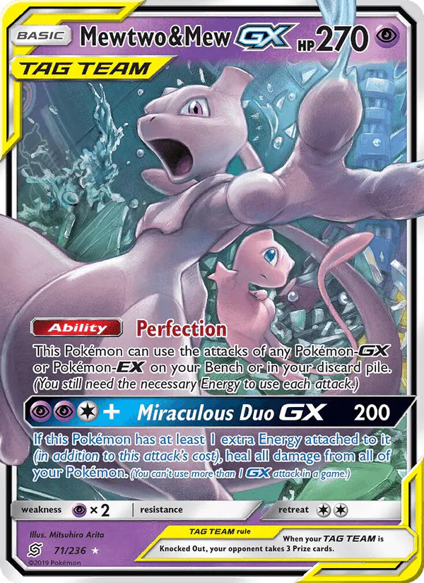 Carta Mewtwo & Mew GX 71/236 de Unified Minds