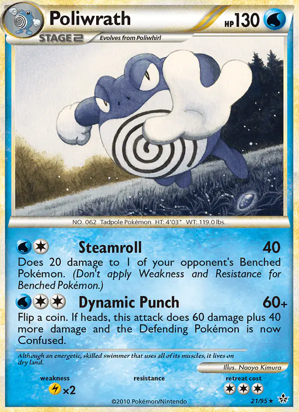 Carta Poliwrath 21/95 de Unleashed