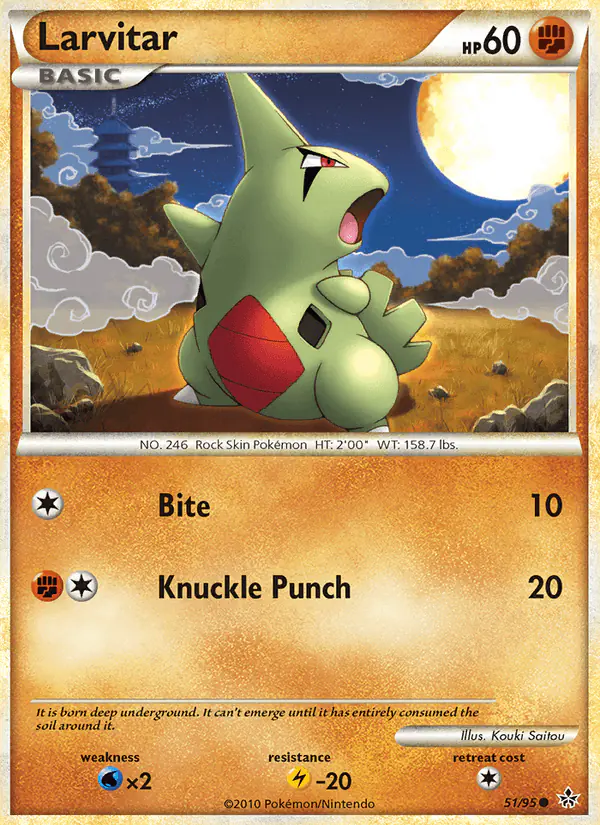 Carta Larvitar 51/95 de Unleashed