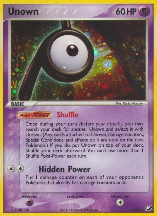 Carta Unown P de Unseen Forces Unown Collection