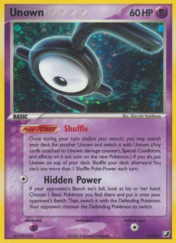 Carta Unown E de Unseen Forces Unown Collection