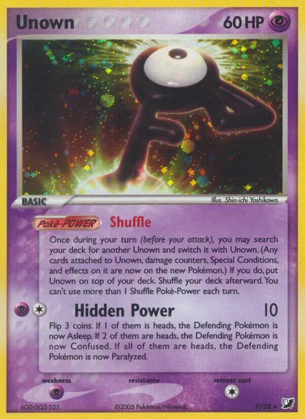 Carta Unown F de Unseen Forces Unown Collection