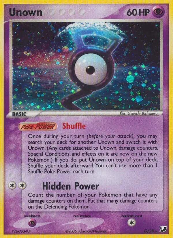 Carta Unown G de Unseen Forces Unown Collection