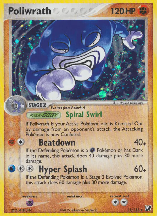 Carta Poliwrath 11/115 de Unseen Forces