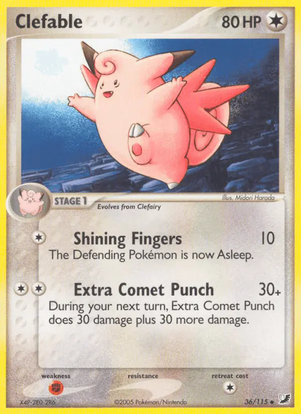 Carta Clefable 36/115 de Unseen Forces