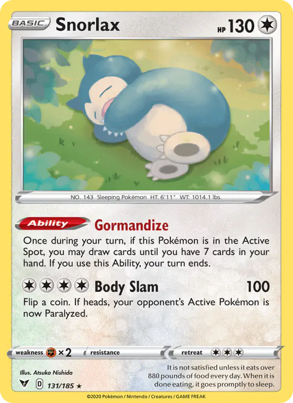 Carta Snorlax 131/185 de Vivid Voltage