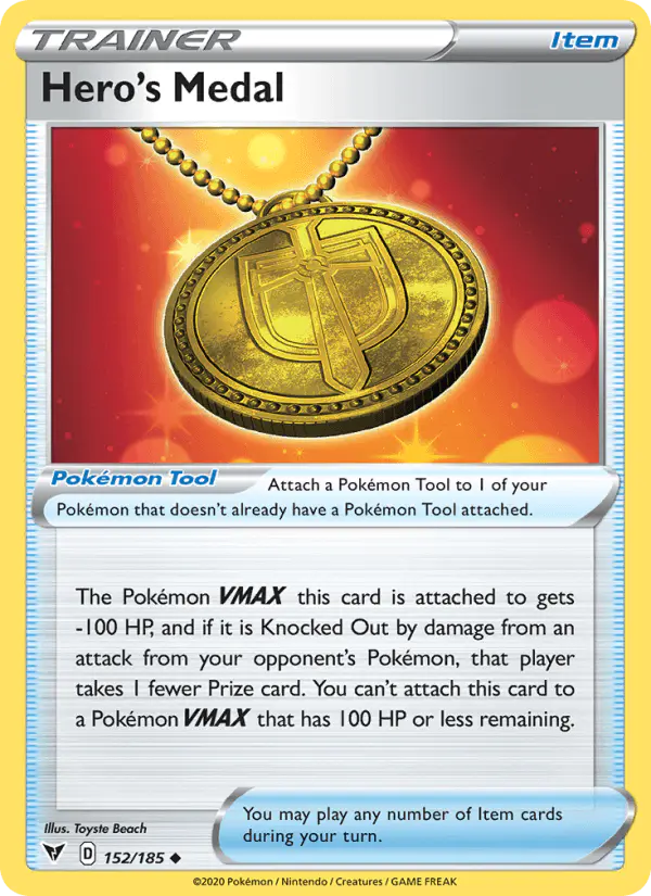 Carta Hero's Medal 152/185 de Vivid Voltage