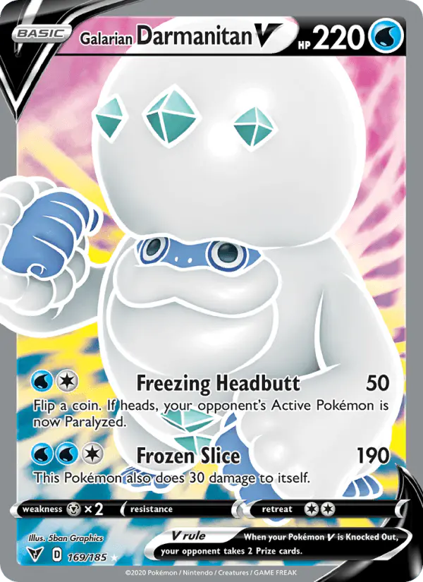 Carta Galarian Darmanitan V 169/185 de Vivid Voltage