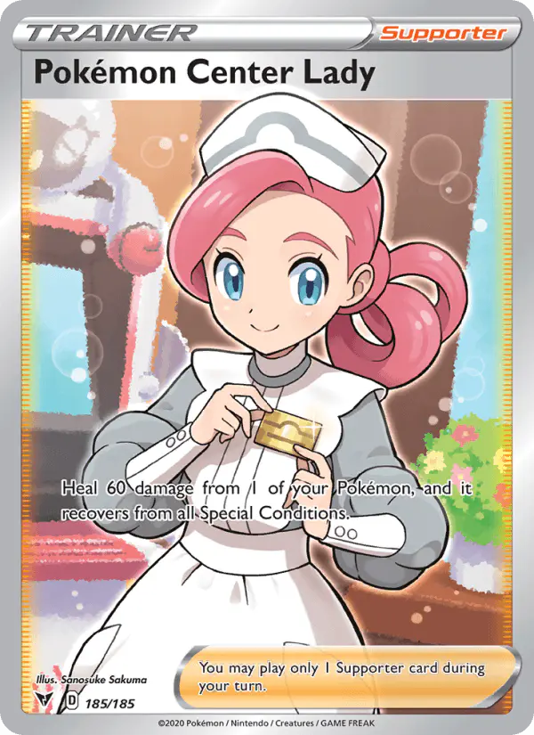 Carta Pokémon Center Lady 185/185 de Vivid Voltage