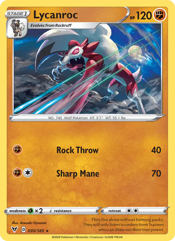 Carta Lycanroc 095/185 de Vivid Voltage