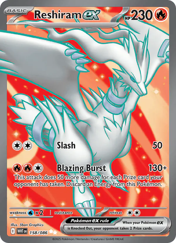 Carta Reshiram ex 158/086 de White Flare