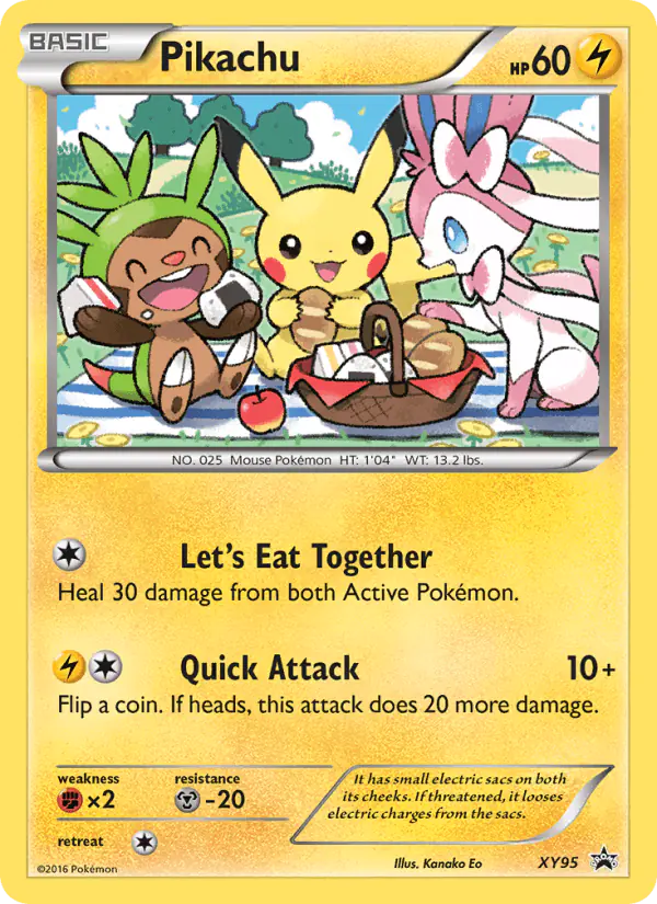 Carta Pikachu XY95 de XY Black Star Promos