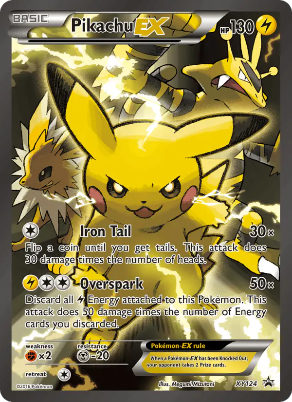 Carta Pikachu EX XY124 de XY Black Star Promos