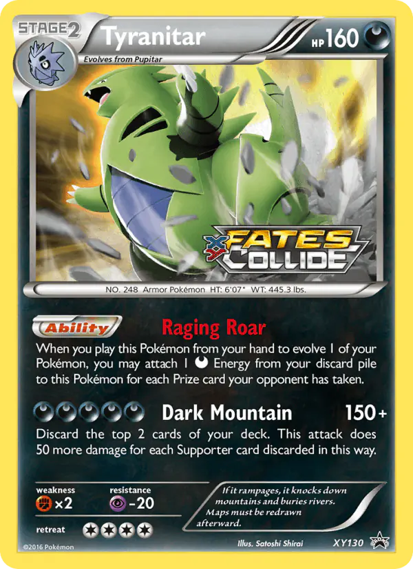 Carta Tyranitar XY130 de XY Black Star Promos