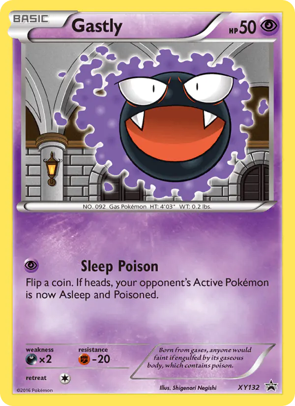 Carta Gastly XY132 de XY Black Star Promos